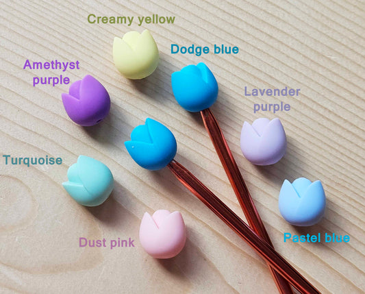 TULIP STITCH STOPPERS / Knitting Needle Stoppers / Point Protection / Notions