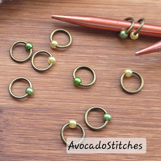 UGLY RINGS Stitch Markers / 10 pcs / Bronze Snag Free Stitch Markers / Notions