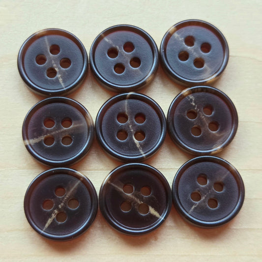 Umber Woodland / Resin Buttons / 11mm (Set of 10)