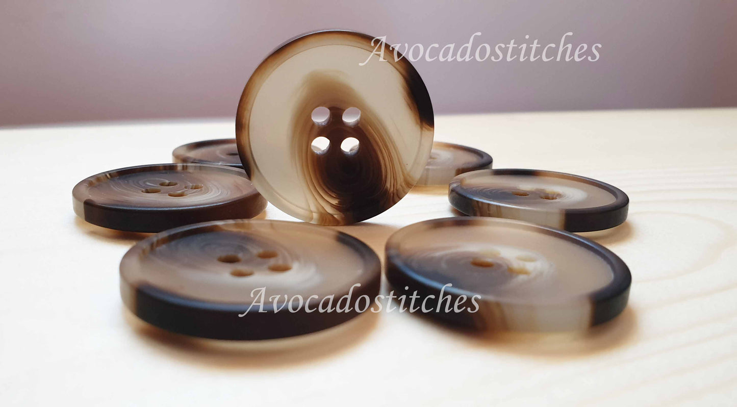RESIN VINTAGE TORTOISE SHELL / 15-30mm / Resin Buttons / Sewing Buttons
