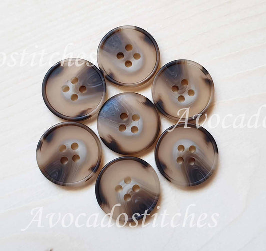 RESIN VINTAGE TORTOISE SHELL / 15-30mm / Resin Buttons / Sewing Buttons