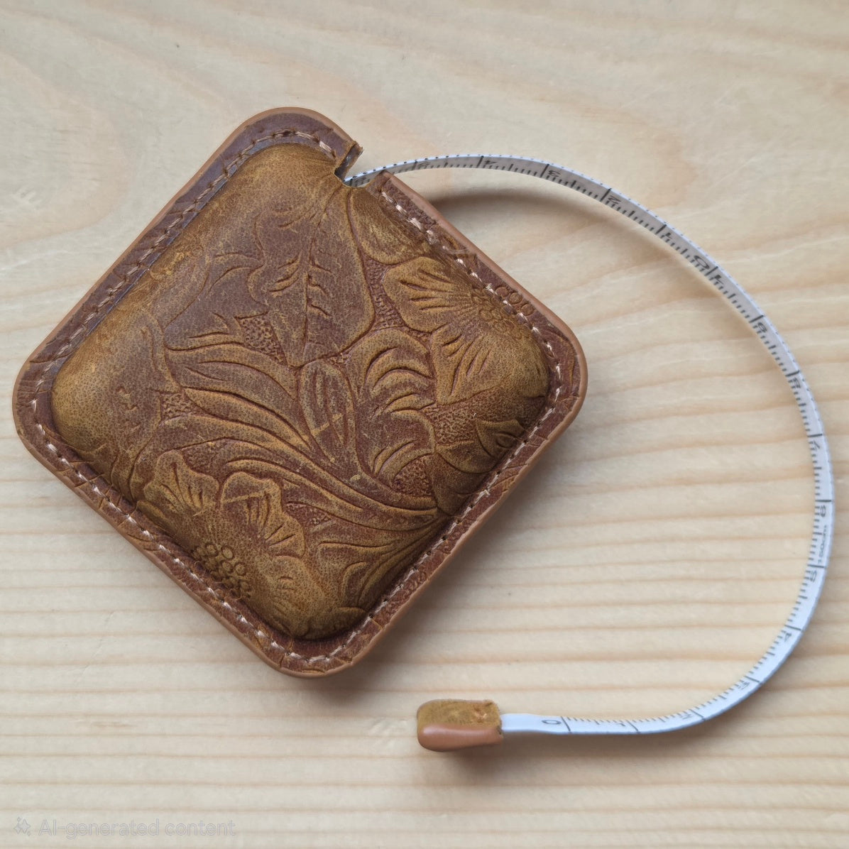 VINTAGE BOTANICA / Leather Retractable Measuring Tape / 150cm / 60in