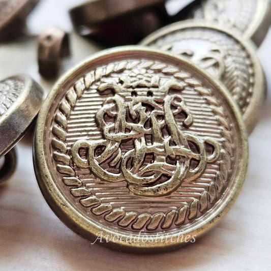 VINTAGE EMBLEM / 15-25mm / Plastic Shank Buttons