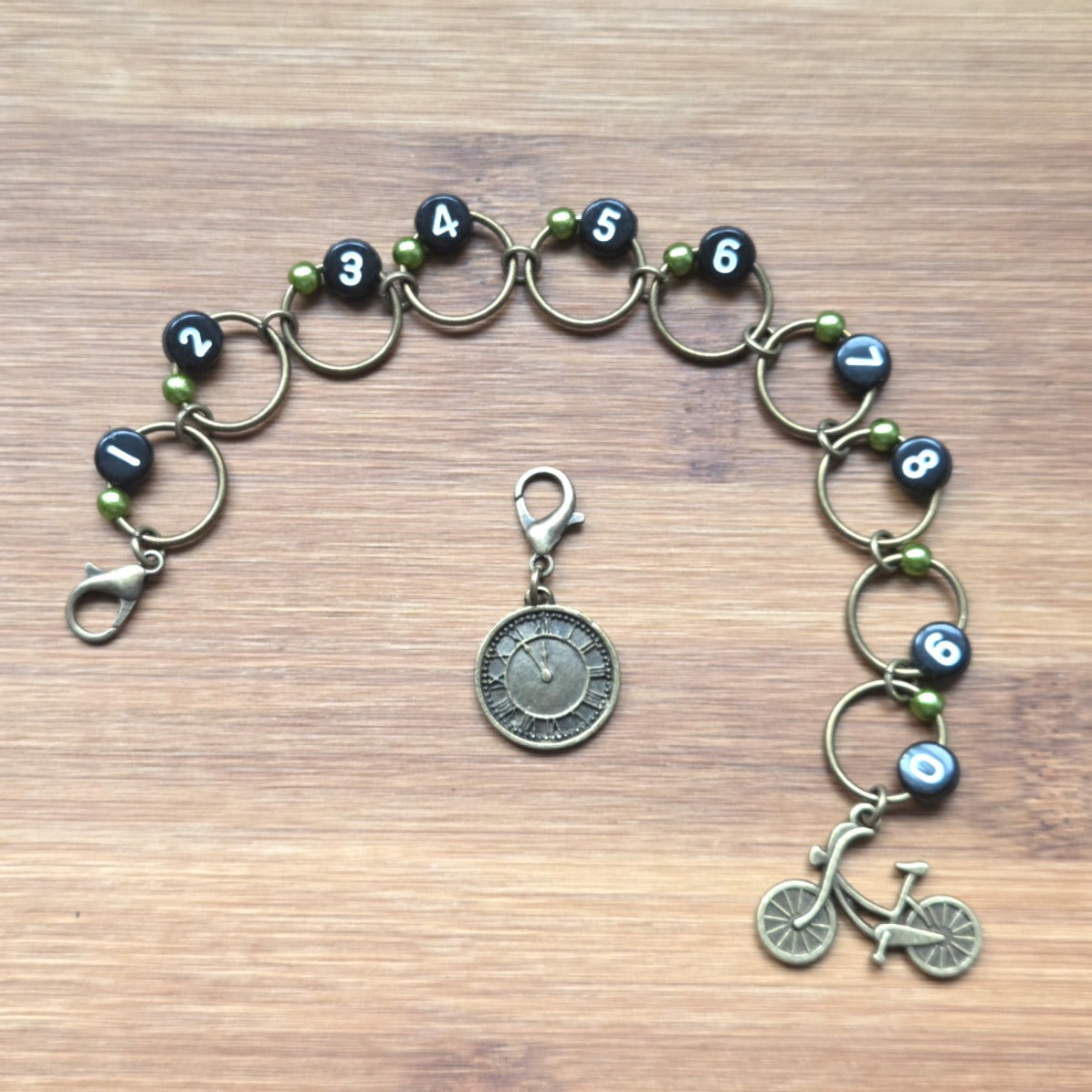 VINTAGE TIMEWHEEL Progress Keeper Chain / Numbered Stitch Markers Chain / Row Counter Chain / Knitting Stitch Markers / Notions