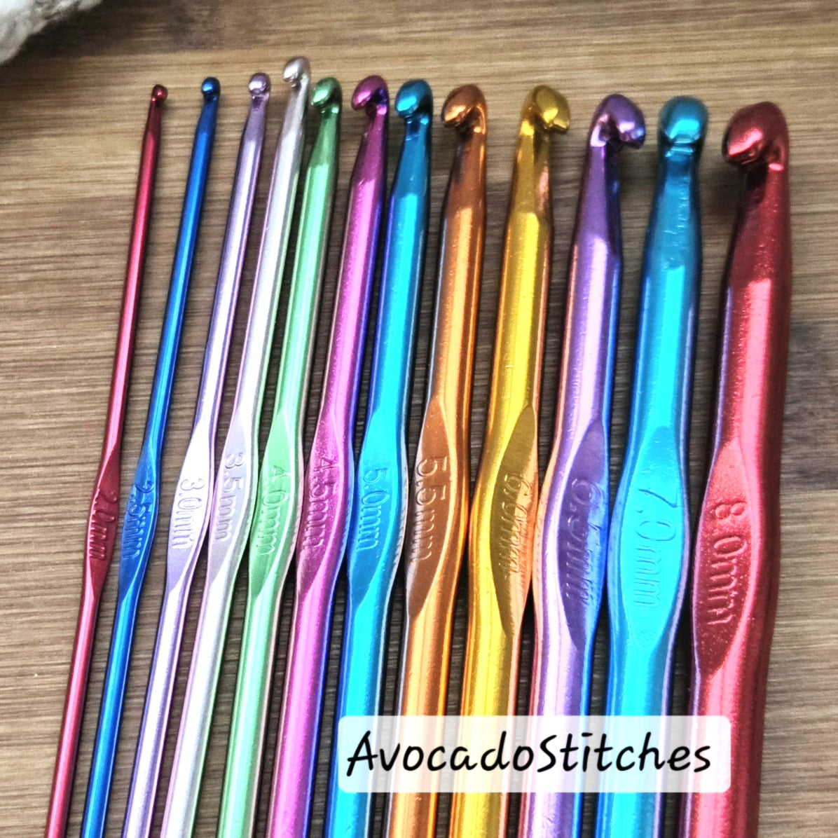 Clearance // VIVID ALUMINIUM Crochet Hook Set / 15cm - 12 pieces / Crochet Tools