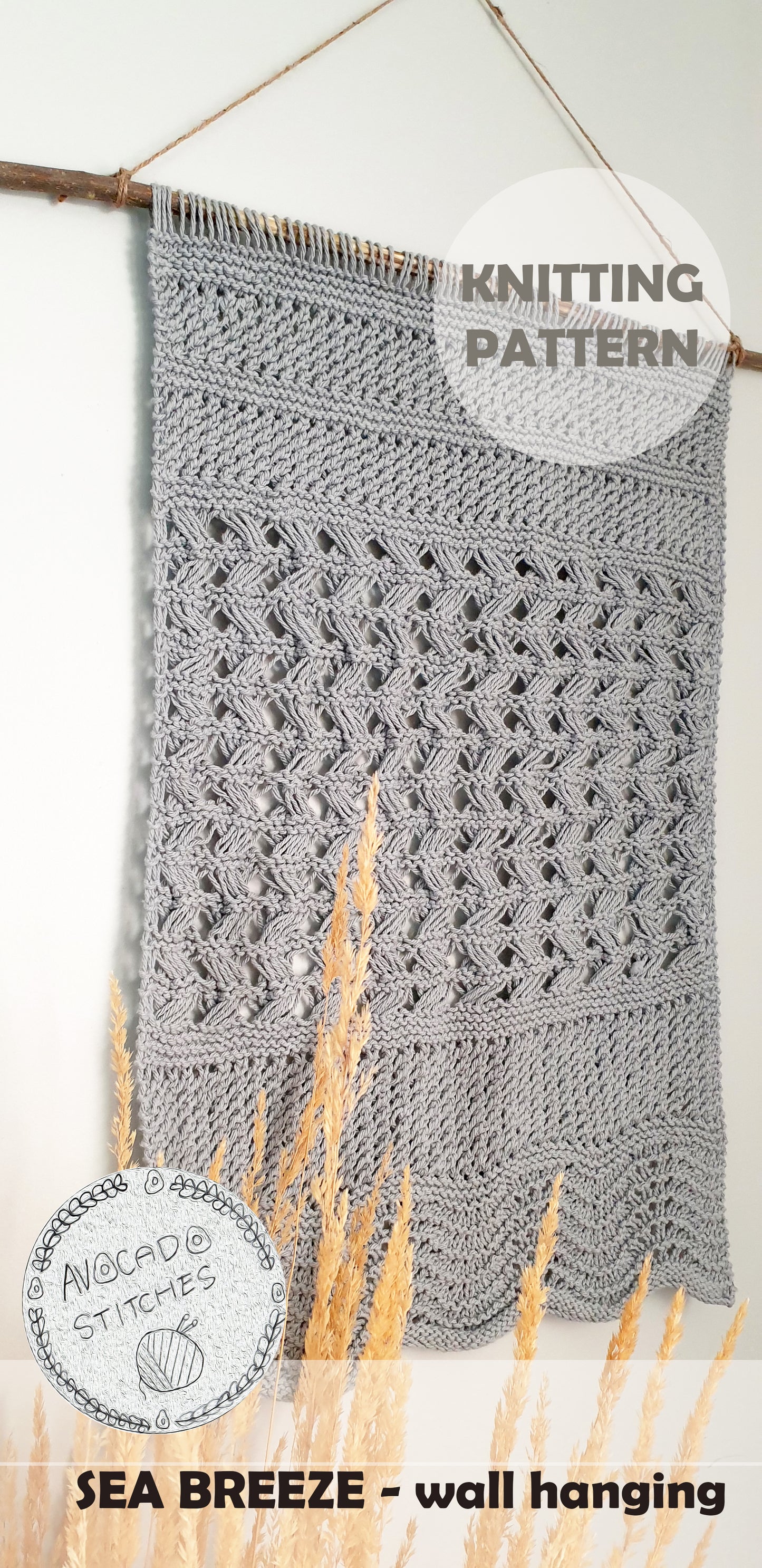 SEA BREEZE WALL HANGING (Digital Knitting Pattern) / Knit Wall Hanging Pattern / Boho Style / Digital Knitting Pattern