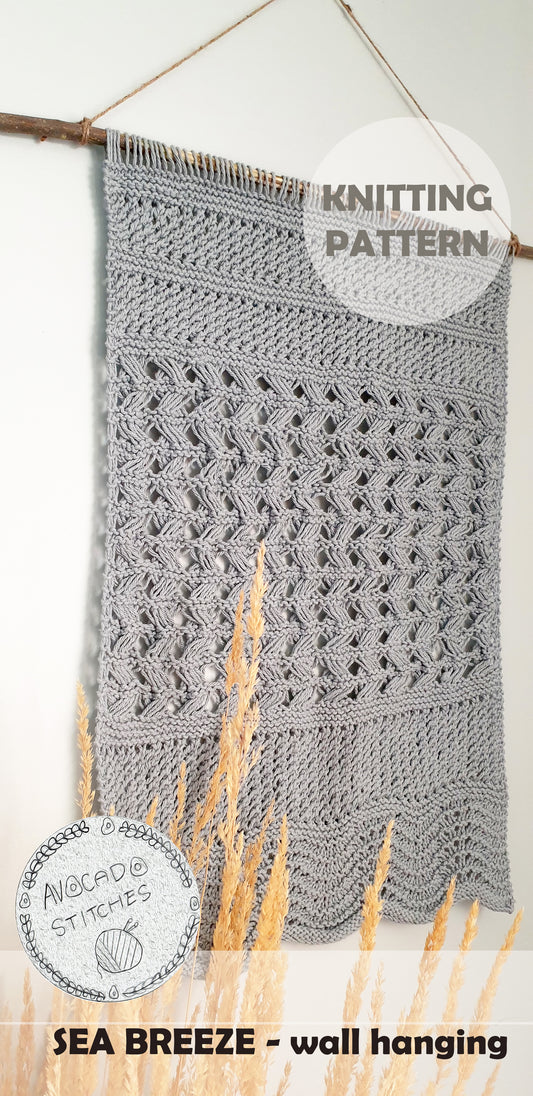 SEA BREEZE WALL HANGING (Digital Knitting Pattern) / Knit Wall Hanging Pattern / Boho Style / Digital Knitting Pattern
