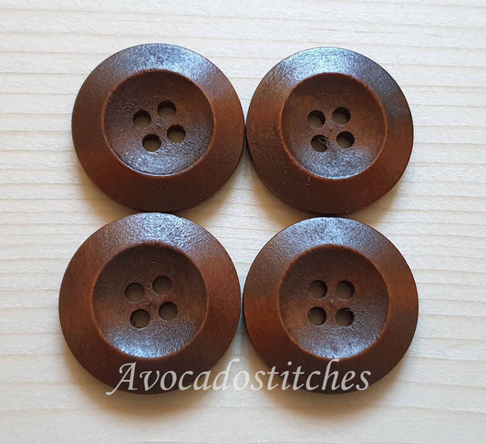 WEDGE EDGE COFFEE / 12.5-25mm / Wooden Buttons / Sewing Buttons
