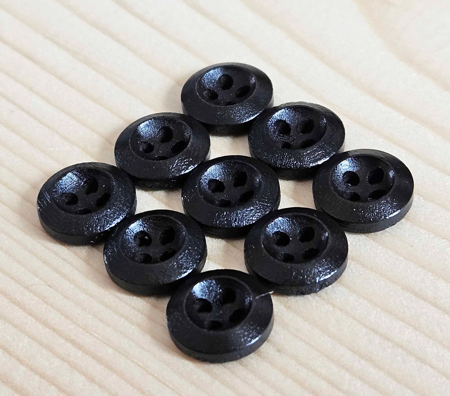 WEDGE EDGE DARK BROWN / 11.5-25mm / Set of 10 buttons / Wooden Buttons / Sewing Buttons