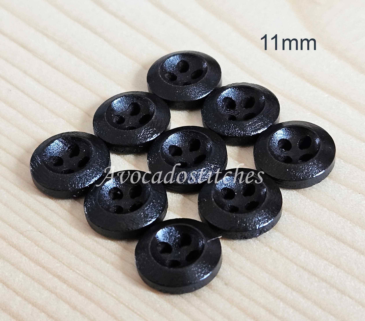 WEDGE EDGE DARK BROWN / 11.5-25mm / Set of 10 buttons / Wooden Buttons / Sewing Buttons