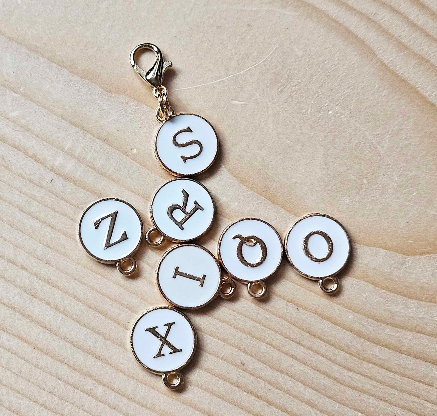 WHITE LETTER CHARM / Planner Charm / Journal Charm / Zipper Pull / Bookmark Charm / Personalized Charm