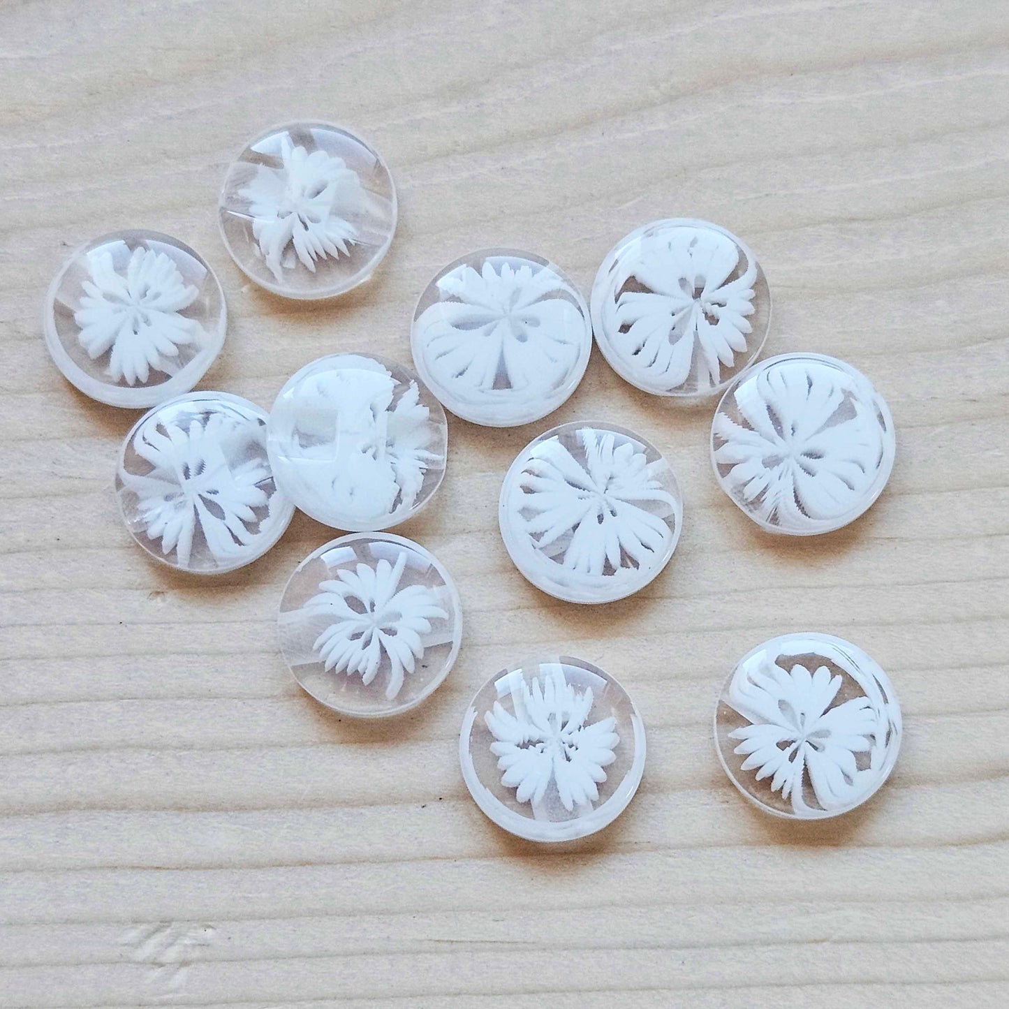 WHITE DAISY / 14mm - 6 buttons / Kid Child Resin Buttons / Sewing Buttons