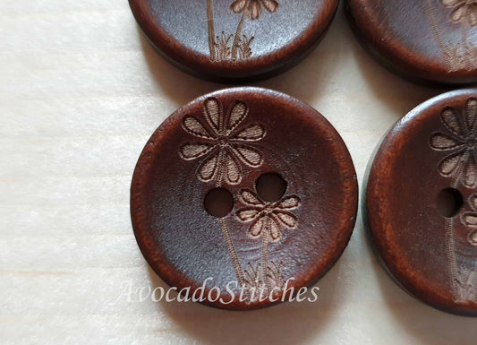 AvoDesigns TOGETHER FOREVER / 20mm - 6 buttons / Wooden Buttons / Sewing Buttons