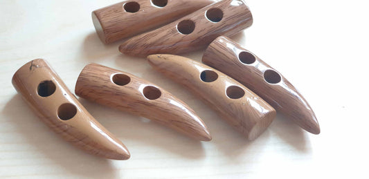 Resin TOGGLE WOOD IMITATION / 47mm -2 buttons / Resin Buttons / Sewing Buttons