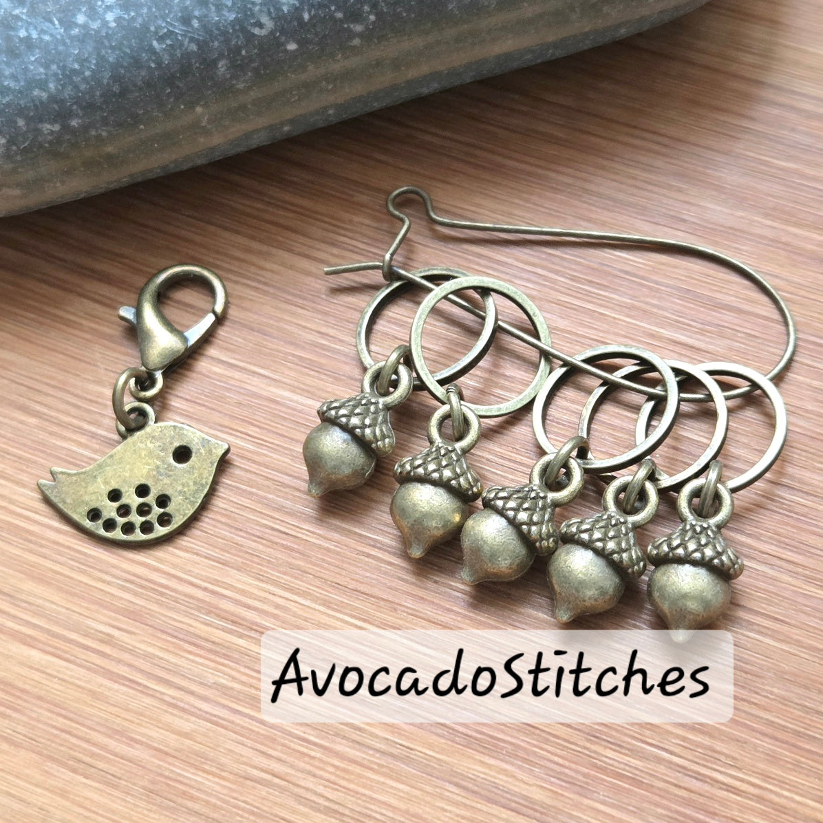 WOODLAND SECRETS - 7 pieces / Knitting Crochet Stitch Markers / Notions