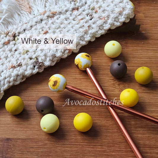 SUNFLOWER Stitch Stoppers (10 pieces) / Knitting Needle Stoppers / Point Protection / Notions