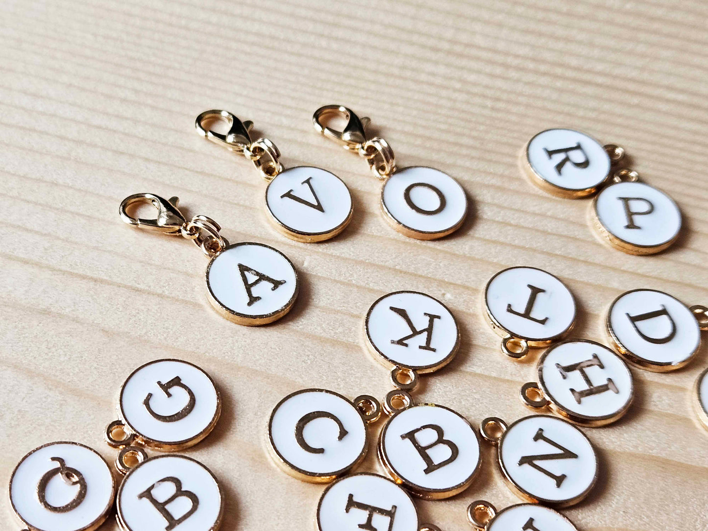 WHITE LETTER CHARM / Planner Charm / Journal Charm / Zipper Pull / Bookmark Charm / Personalized Charm