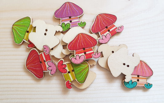 Clearance // BARN HOUSE / 30*30mm / 8 buttons / Wooden Buttons / Sewing Buttons