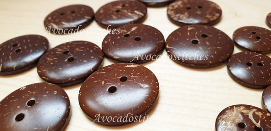 2-HOLE COCONUT BUTTONS / 13-38mm / Coconut Buttons / Sewing Buttons