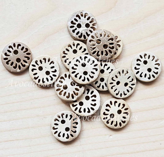 COCO COMMON DAISY / 13mm - 8 buttons / Coconut Buttons / Sewing Buttons