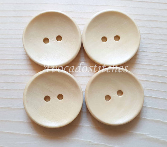 2-HOLE BEIGE Cream / 10-25mm / Wooden Buttons / Sewing Buttons