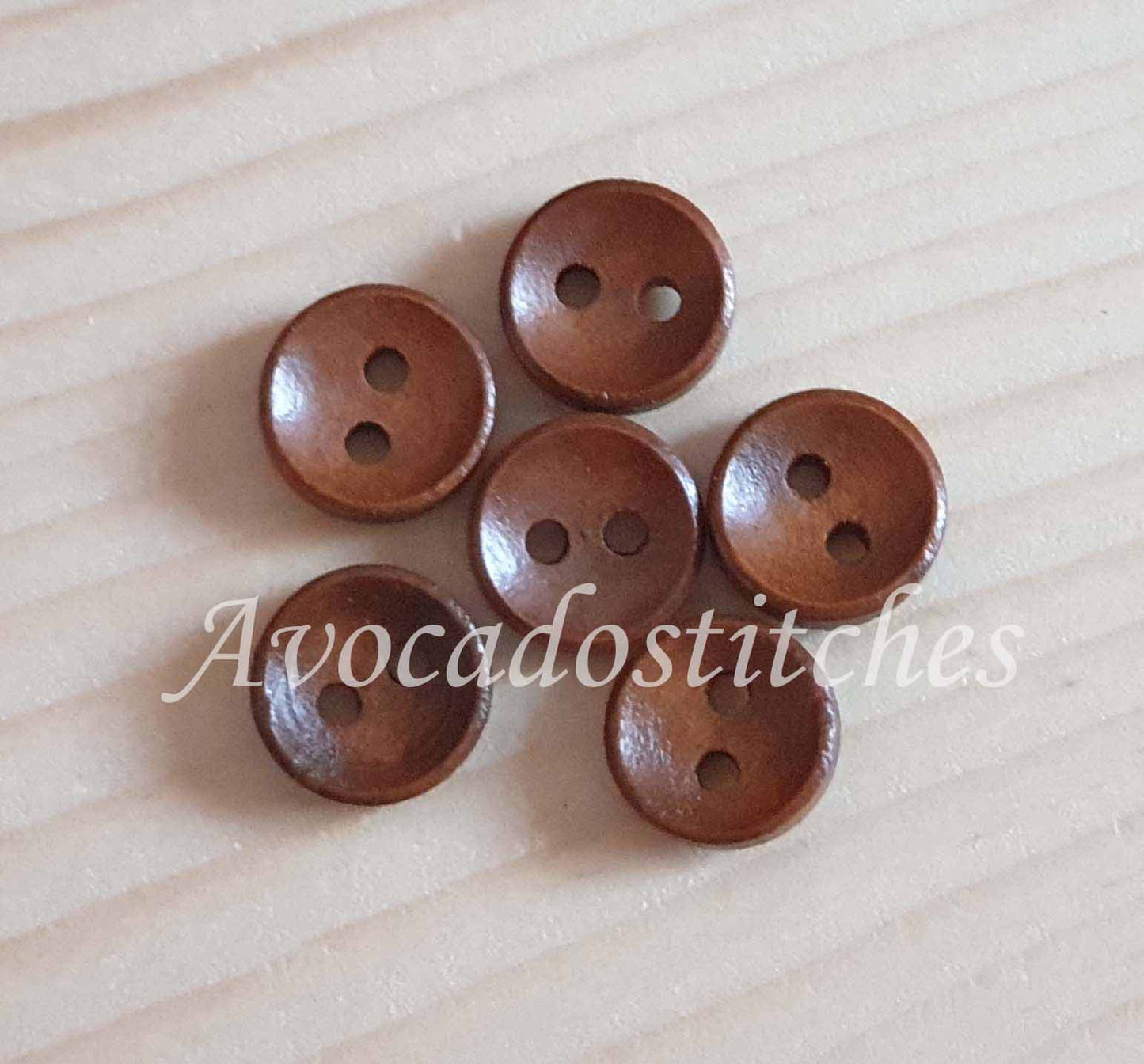 2-HOLE COFFEE BROWN / 10-25mm / Wooden Buttons / Sewing Buttons