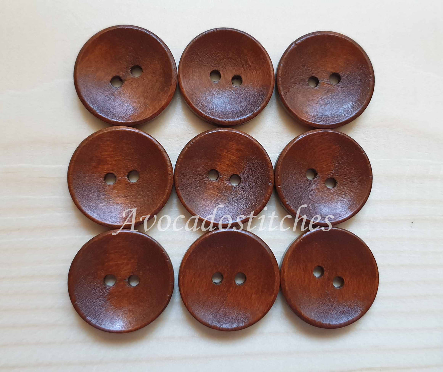 2-HOLE COFFEE BROWN / 10-25mm / Wooden Buttons / Sewing Buttons