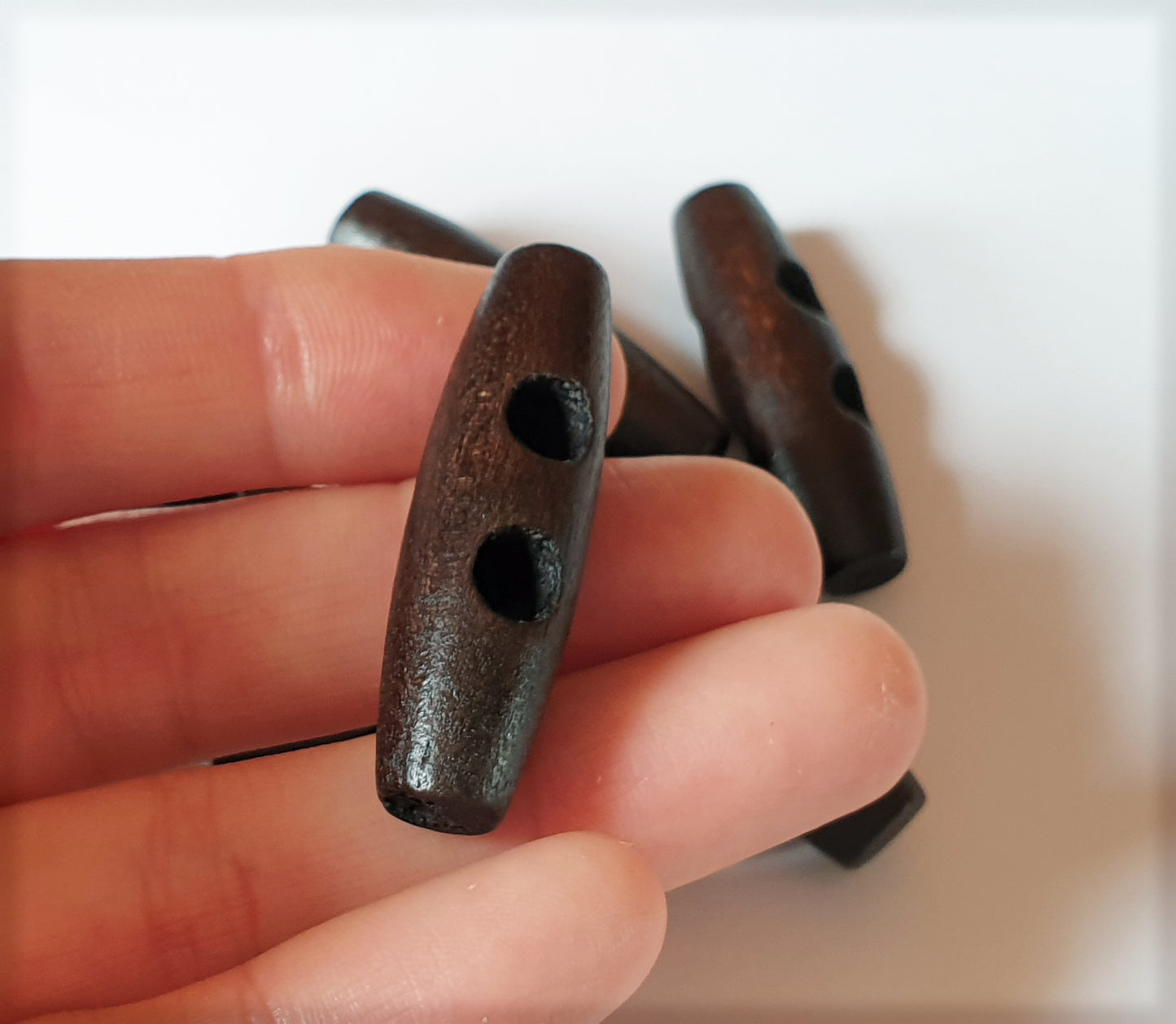 WOODEN TOGGLE Dark Brown (Flat) / 20-50mm / Wooden Toggle Buttons / Sewing Buttons