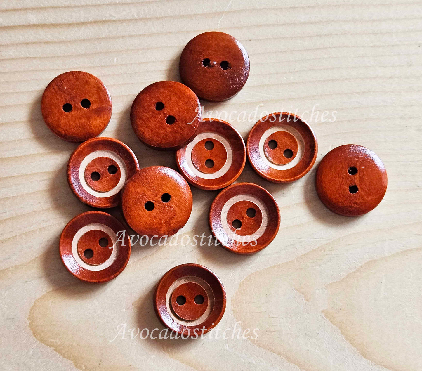 HALO MAROON BROWN / 18mm / Wooden Buttons / Sewing Buttons