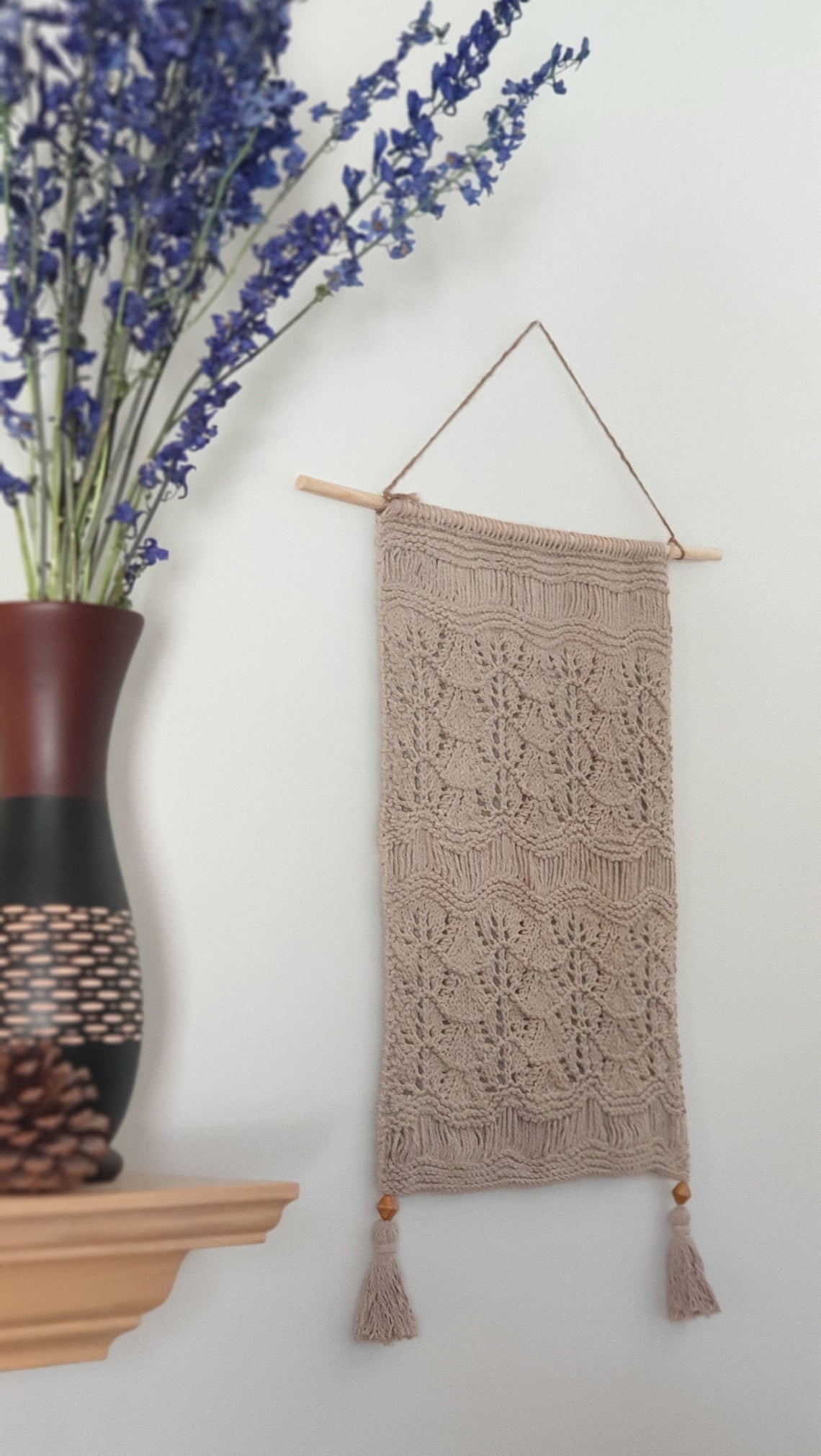 LACE TREE WALL HANGING (Digital Knitting Pattern) / Knit Wall Hanging Pattern / Boho Style / Digital Knitting Pattern