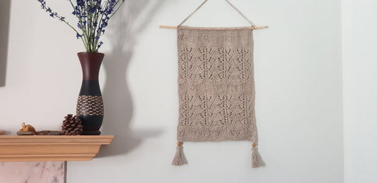 LACE TREE WALL HANGING (Digital Knitting Pattern) / Knit Wall Hanging Pattern / Boho Style / Digital Knitting Pattern