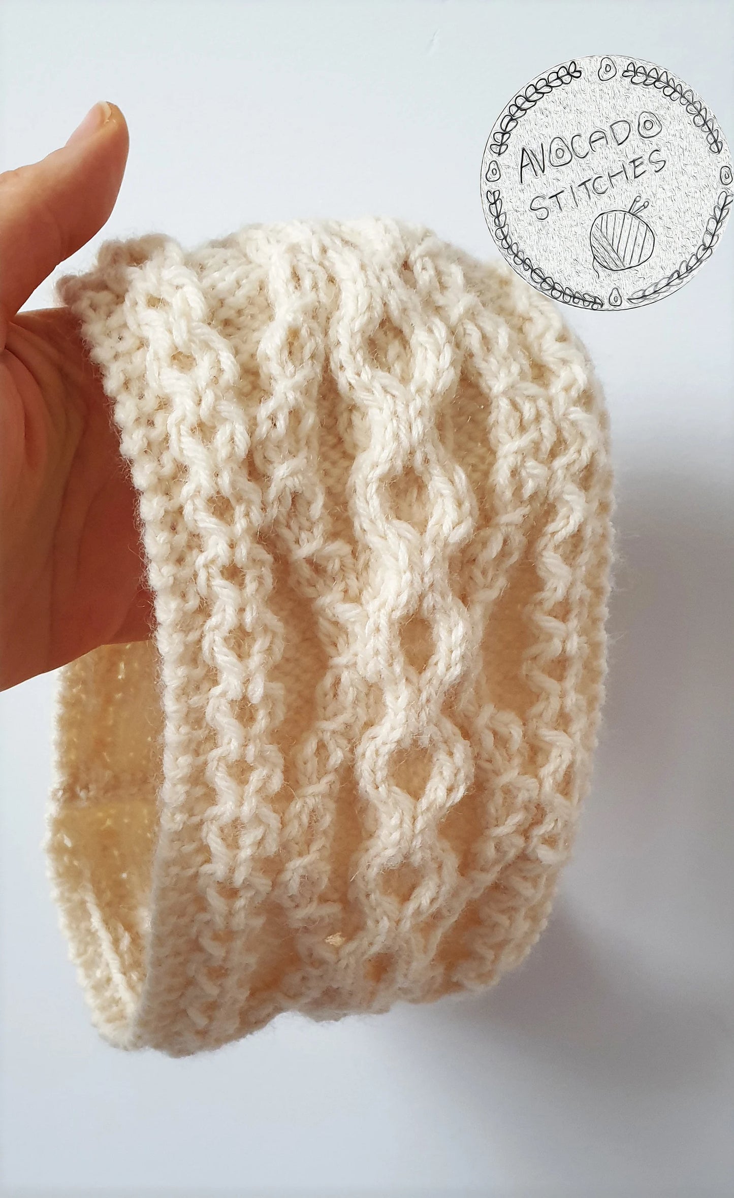 METTE HEADBAND / Wool Blend Ear Warmer/ Embossed Cable Pattern / Handmade in Canada