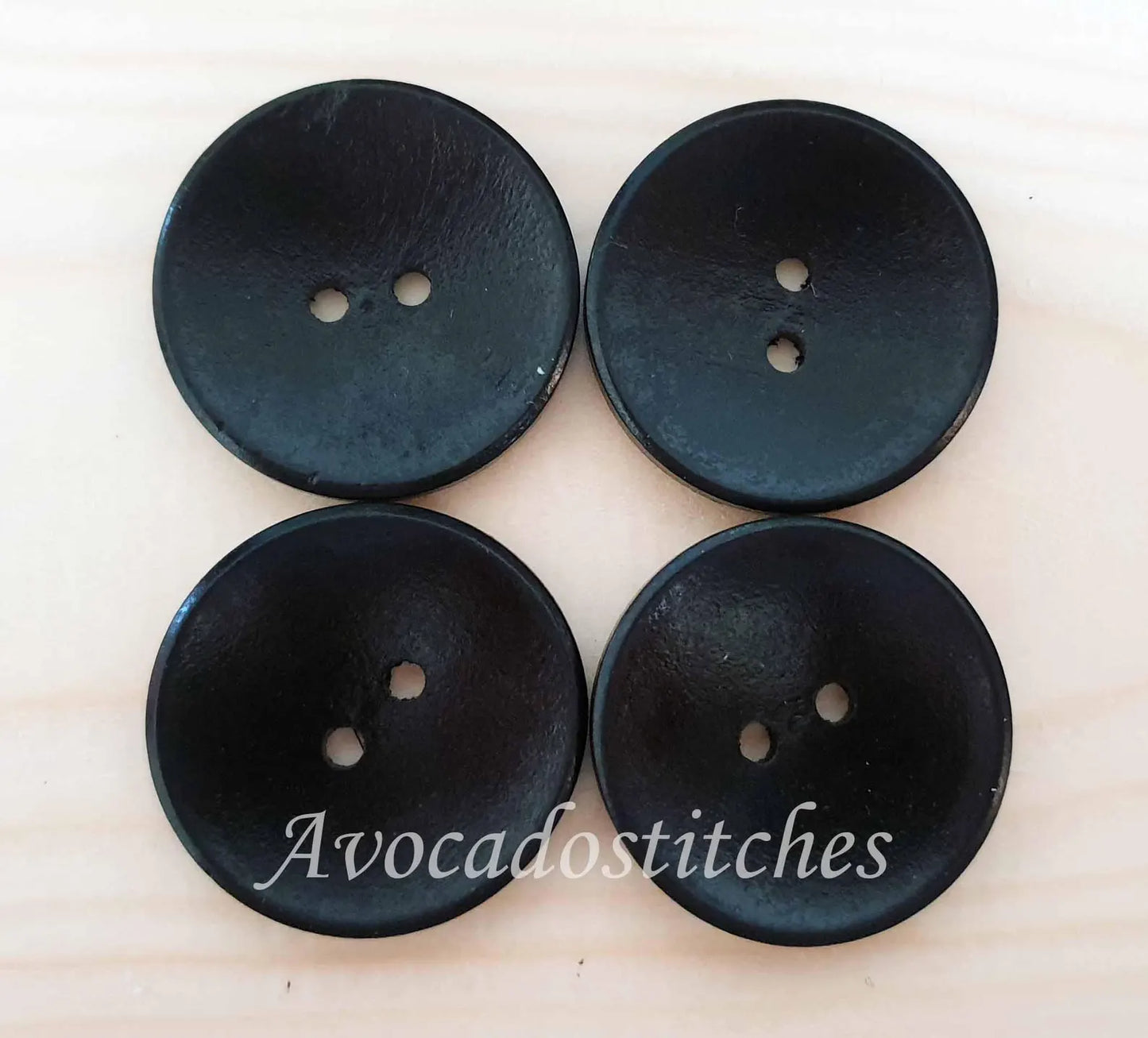 2-HOLE BLACK / 10-30mm / Wooden Buttons / Sewing Buttons