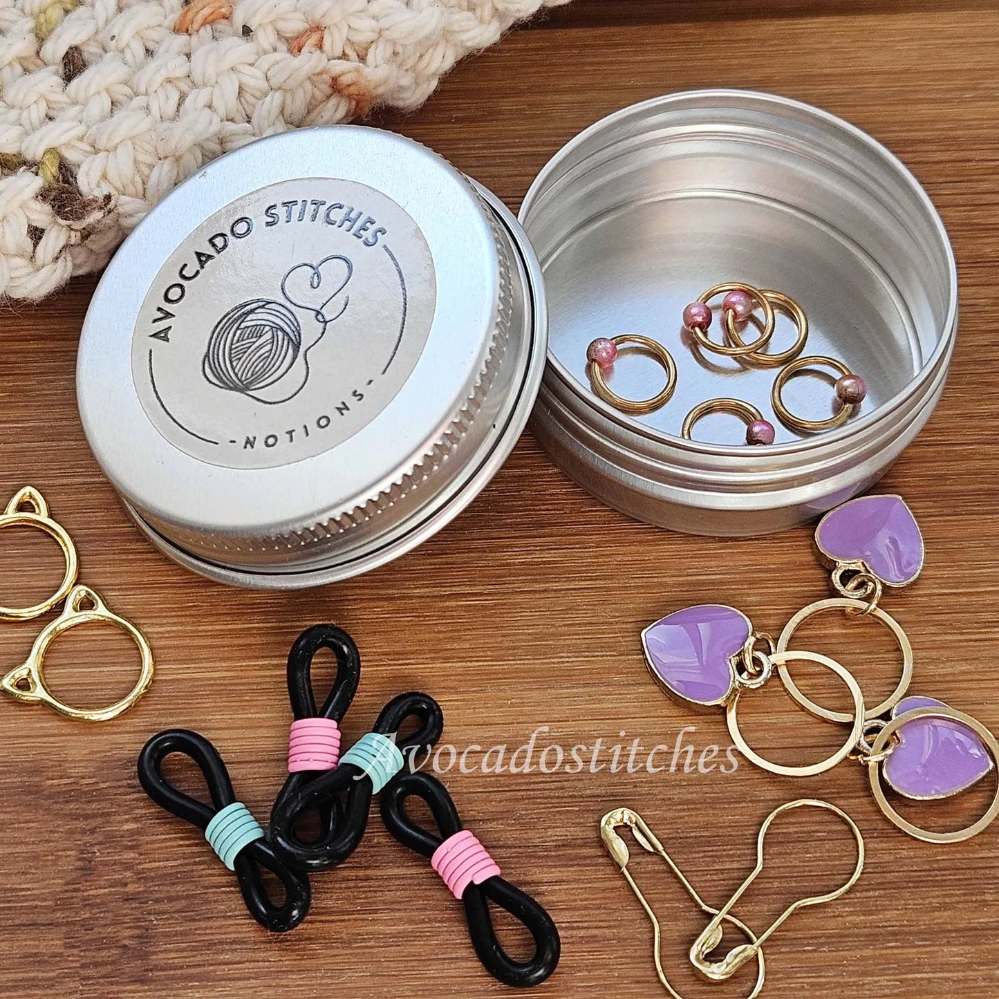 THE FLUTTER GARDEN (3 pieces) - Stainless Steel Series / Knitting Crochet Stitch Markers / Notions