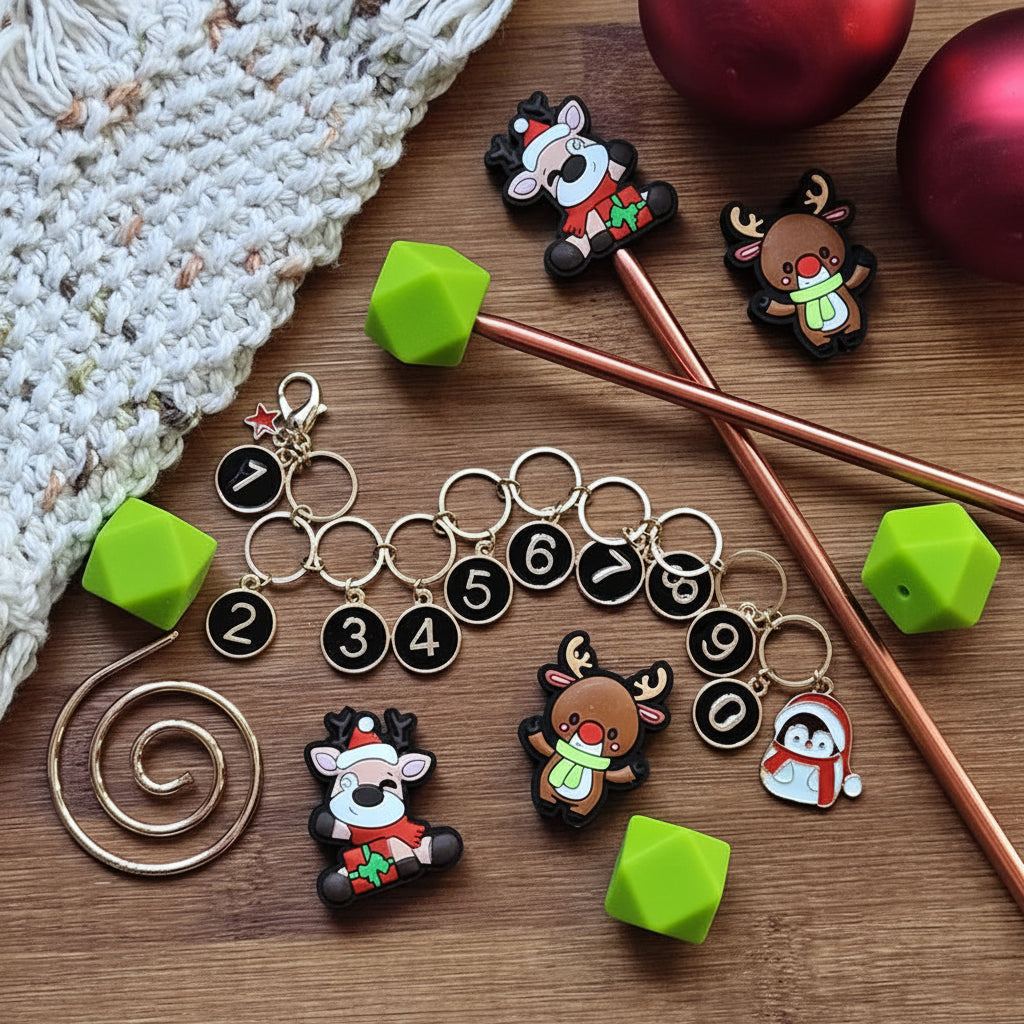 Clearance // REINDEER & BUDDIES GIFT SET / Knitting Notion Set