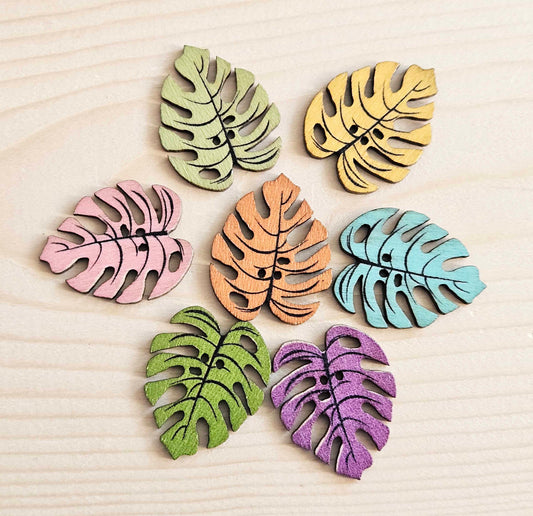 LEAF / 25*32mm / 8 buttons / Wooden Buttons / Sewing Buttons