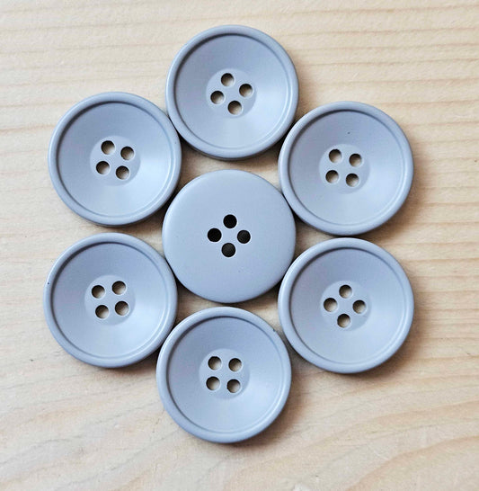 LIGHT GREY Korean Resin / 25-30mm / Set of 4 buttons / Korean Style Resin Buttons / Sewing Buttons