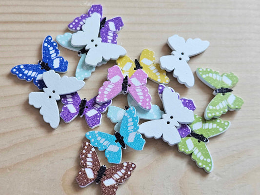 Painted Lady Butterfly / Wooden Buttons (Set of 10)