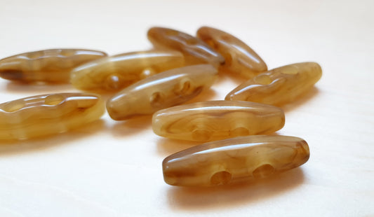 RESIN TOGGLE LIGHT Brown / 24-38mm / Resin Buttons / Sewing Buttons