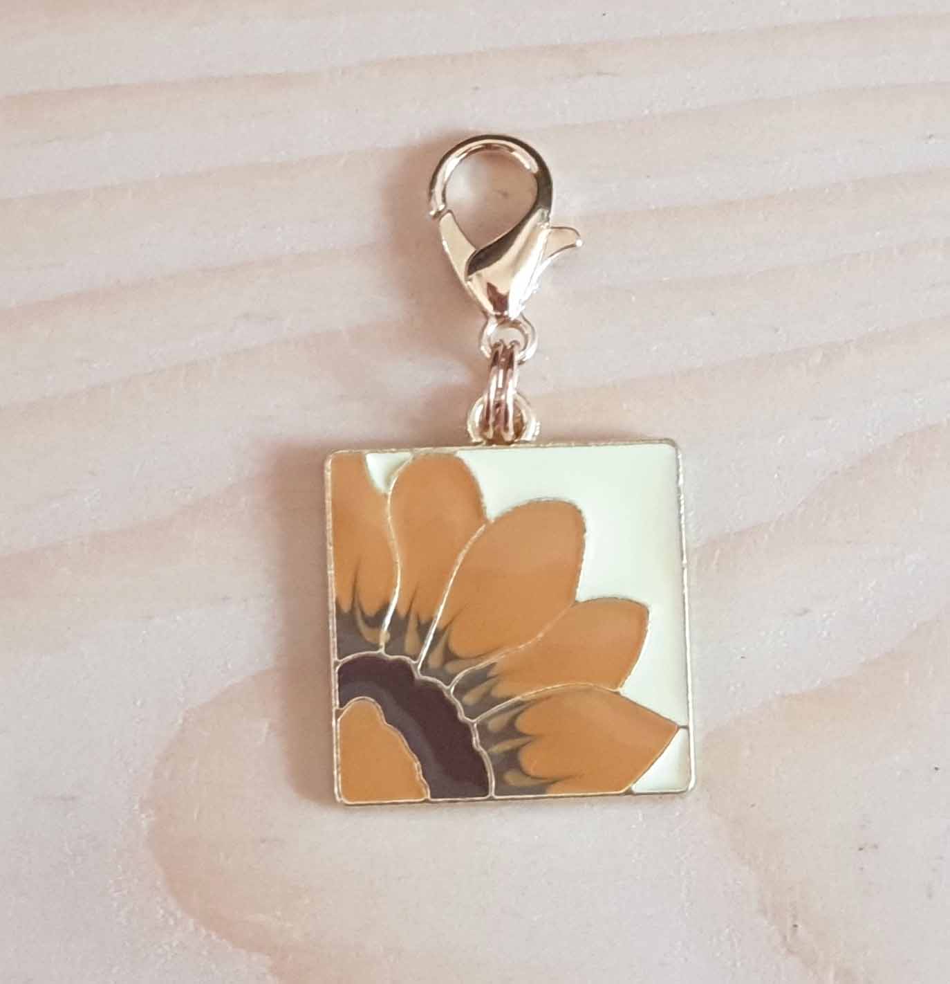 SUNFLOWER OIL PAINTING / Planner Charm / Journal Charm / Zipper Pull / Bookmark Charm / Planner accessories