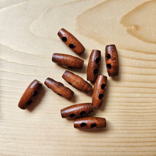 WOODEN TOGGLE Maroon Brown (Flat ends) / 20-30mm / Wooden Toggle Buttons