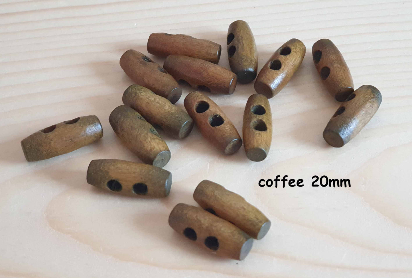 WOODEN TOGGLE Coffee Brown (Flat) / 20-35mm / Wooden Toggle Buttons / Sewing Buttons