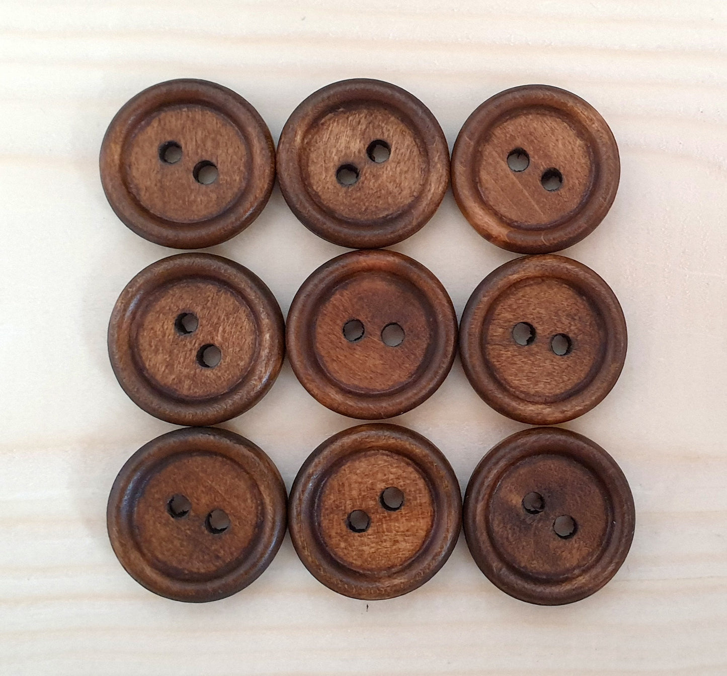 THIN EDGE BROWN / 13mm - 30mm / Wooden Buttons / Sewing Buttons