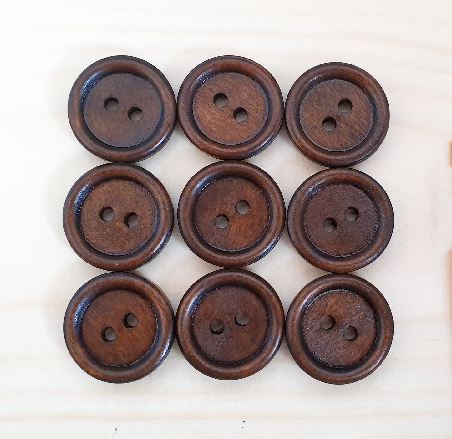 THIN EDGE BROWN / 13mm - 30mm / Wooden Buttons / Sewing Buttons