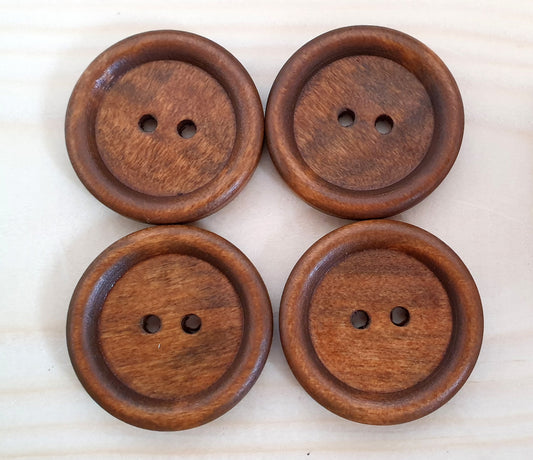 THIN EDGE BROWN / 13mm - 30mm / Wooden Buttons / Sewing Buttons