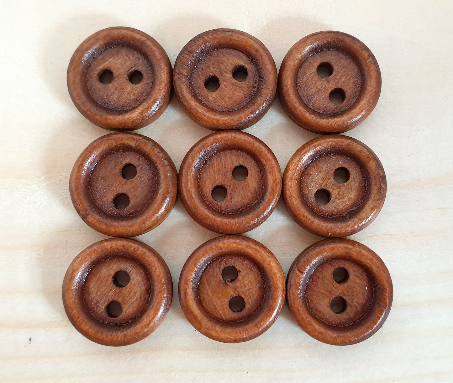 THIN EDGE BROWN / 13mm - 30mm / Wooden Buttons / Sewing Buttons