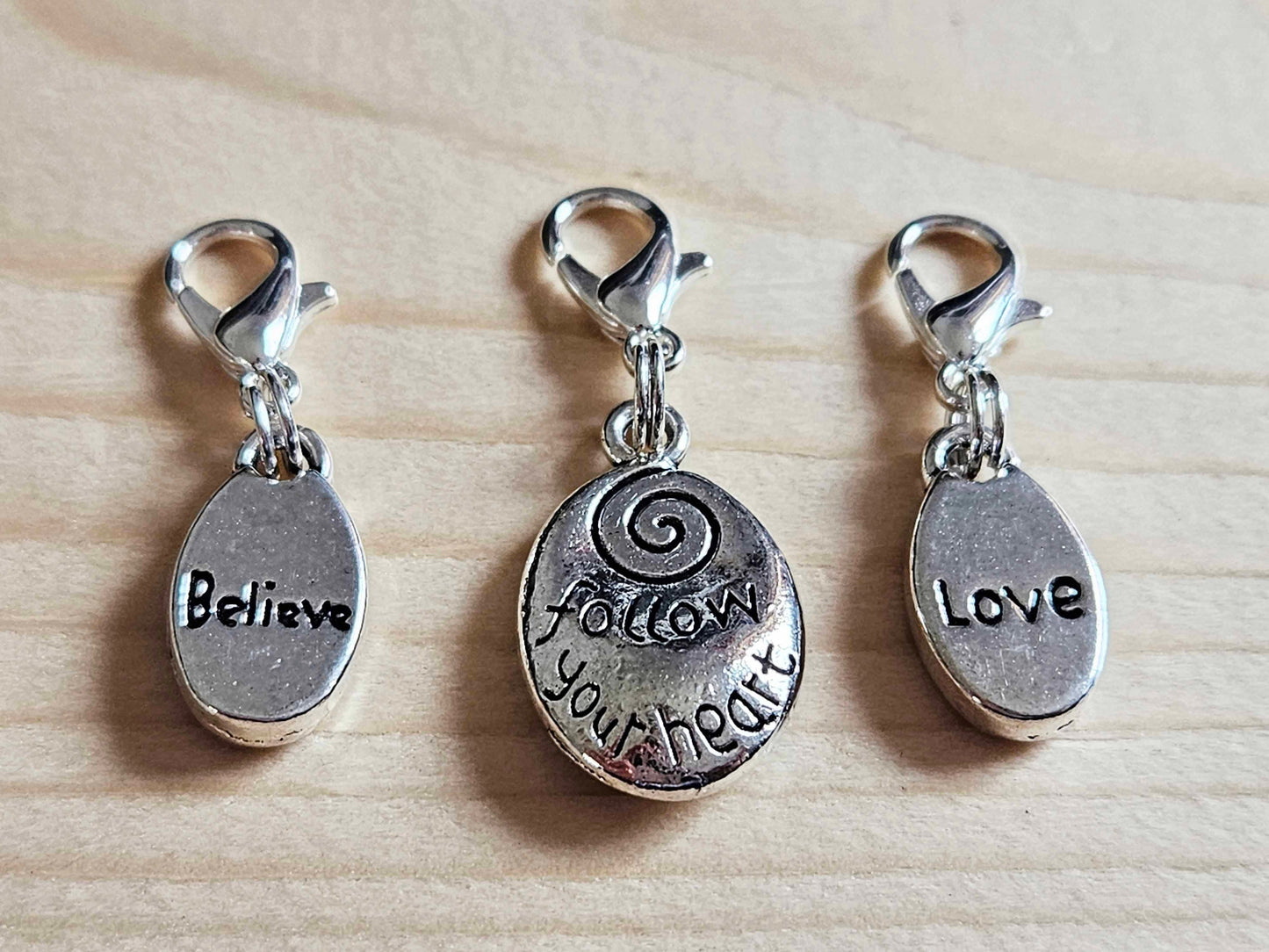 FOLLOW YOUR HEART / Planner Charm / Journal Charms / Zipper Pull / Bookmark Charms / Planner accessories