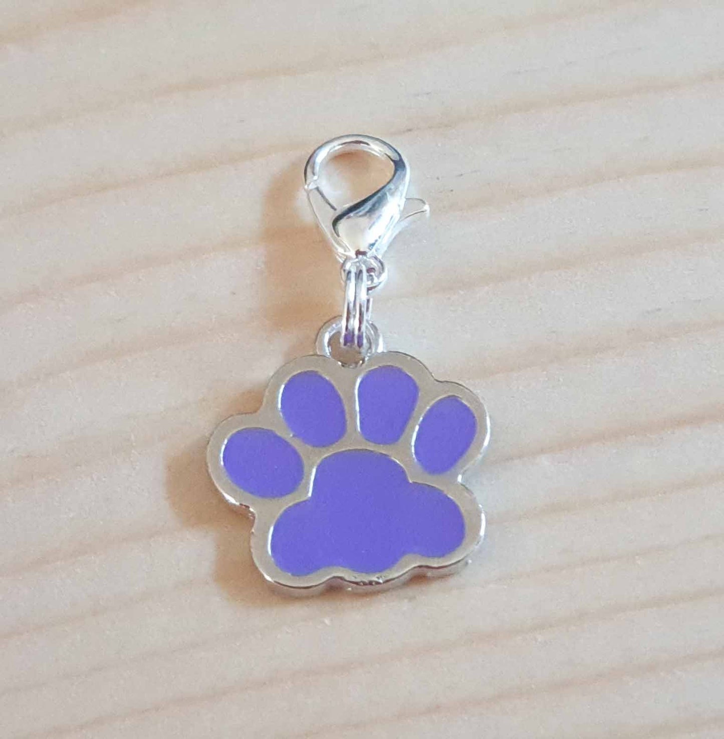 PURPLE PAW (silver base colour) / Planner Charm / Journal Charm / Zipper Pull / Bookmark Charm / Planner accessories