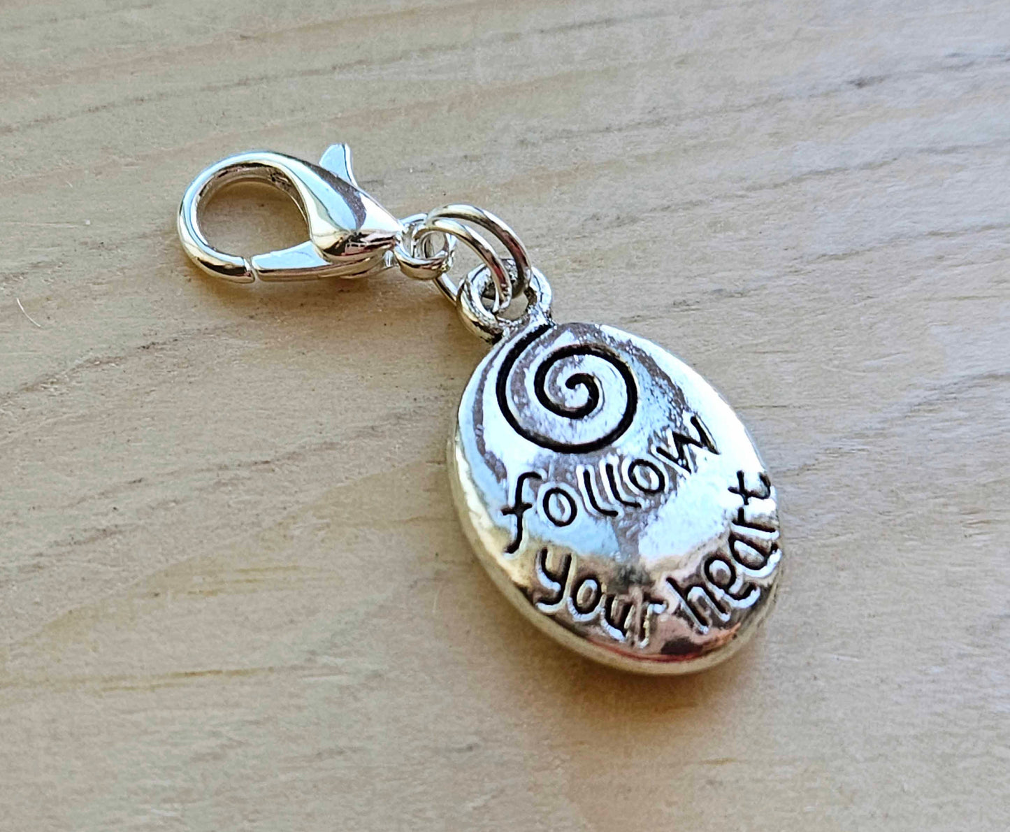 FOLLOW YOUR HEART / Planner Charm / Journal Charms / Zipper Pull / Bookmark Charms / Planner accessories