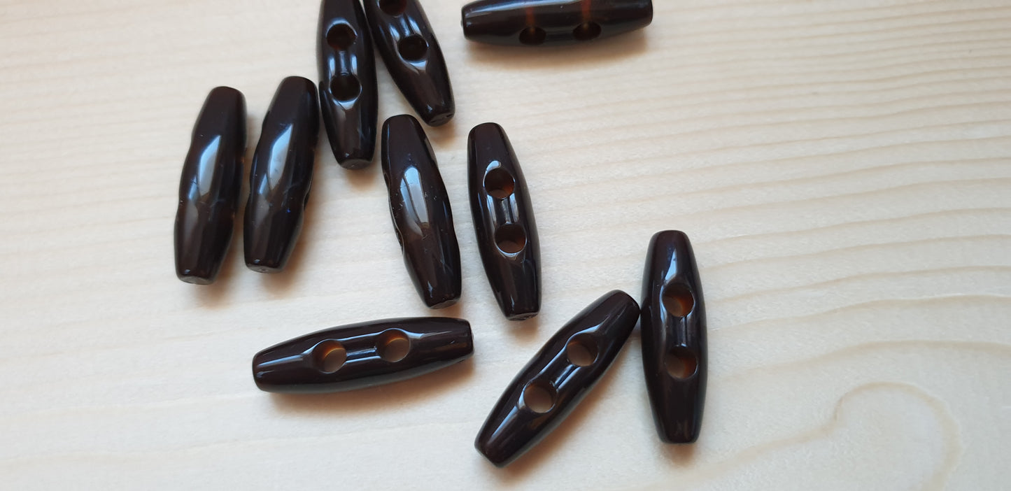 RESIN TOGGLE DARK BROWN / 30-52mm / Resin Buttons / Sewing Buttons